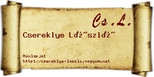 Csereklye László névjegykártya